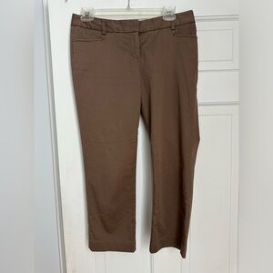 Express Womens Sz 2 Brown Columnist Cropped Capri Dress Career Pants